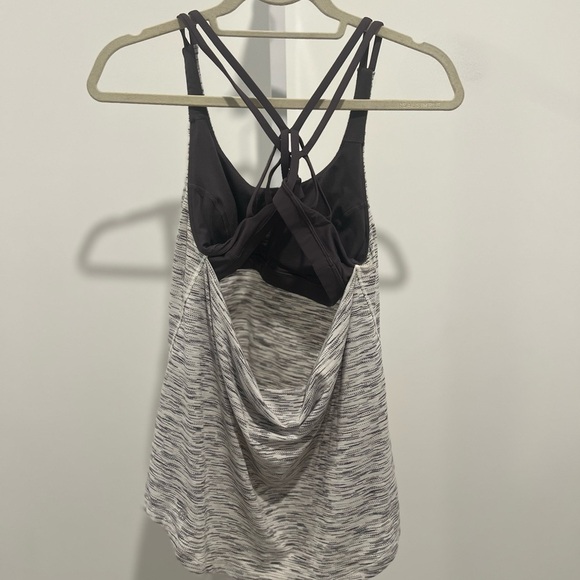 Lululemon Athletica Black and Gray Asymmetrical Sleeveless Tank Top - Picture 2 of 2